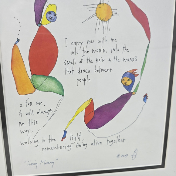 Brian Andreas Matted Print ' No Regret ' Children Being a Parent 14" x 11" 1998 - Picture 2 of 5